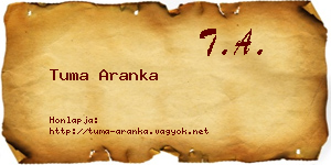 Tuma Aranka névjegykártya